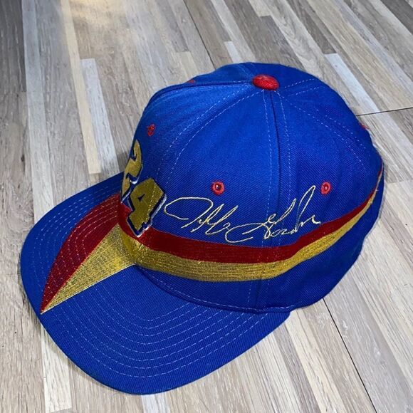 NASCAR hat vintage race Nutmeg cap 90s Blue Jeff Gordon #24 Snapback Cap color - Picture 9 of 10